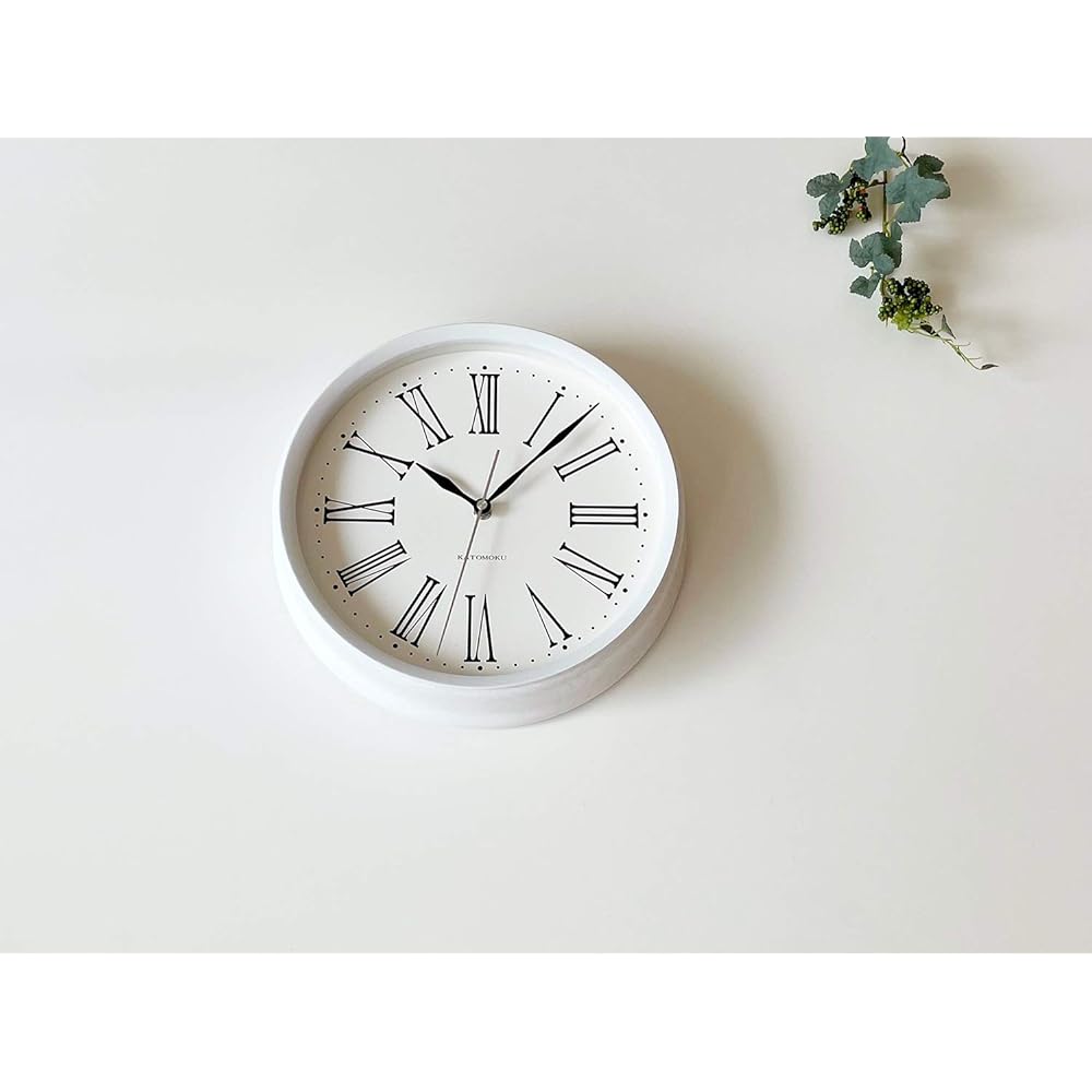 KATOMOKU muku clock 5 Roman numerals white radio clock continuous second hand km-58WRC φ306mm