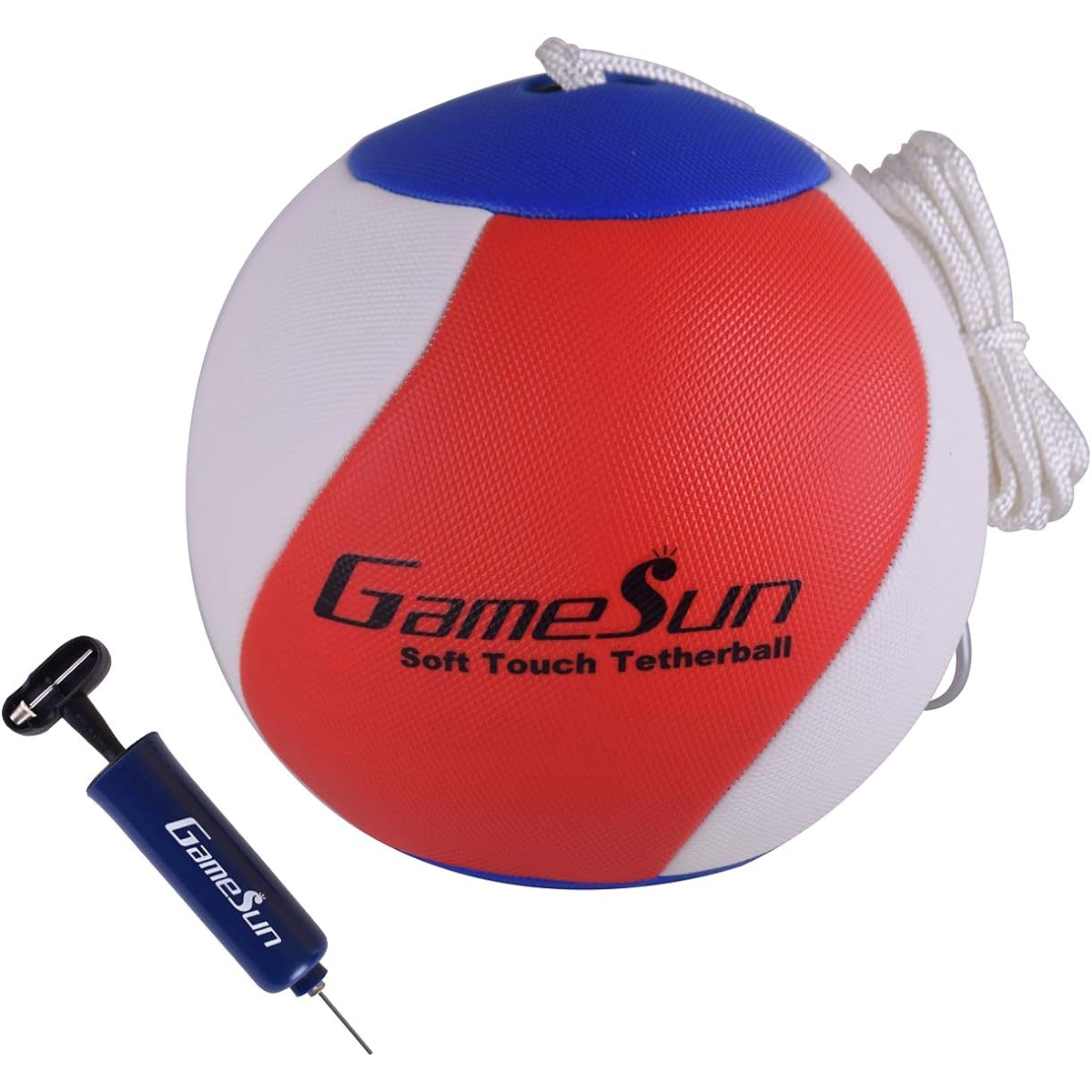 Tetherball and Rope Full Size Soft Rubber Portable Tetherball with Soft Rope - Best Outdoor Game for Adults, Kids and Dogs