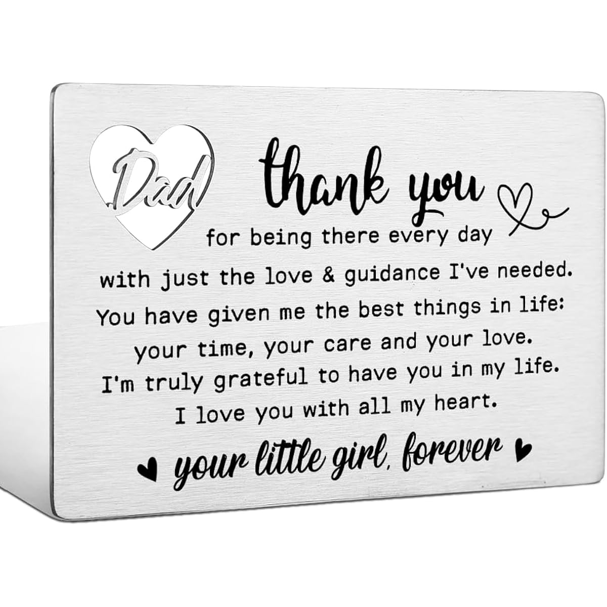 FOKCBOCM Dad Gift from Daughter Funny, Thank You Dad Engraved Wallet Card, Dad Wallet Card from Daughter Son, Birthday, Father's Day, Thanksgiving, Christmas, Valentine's Day Gift Card for Dad