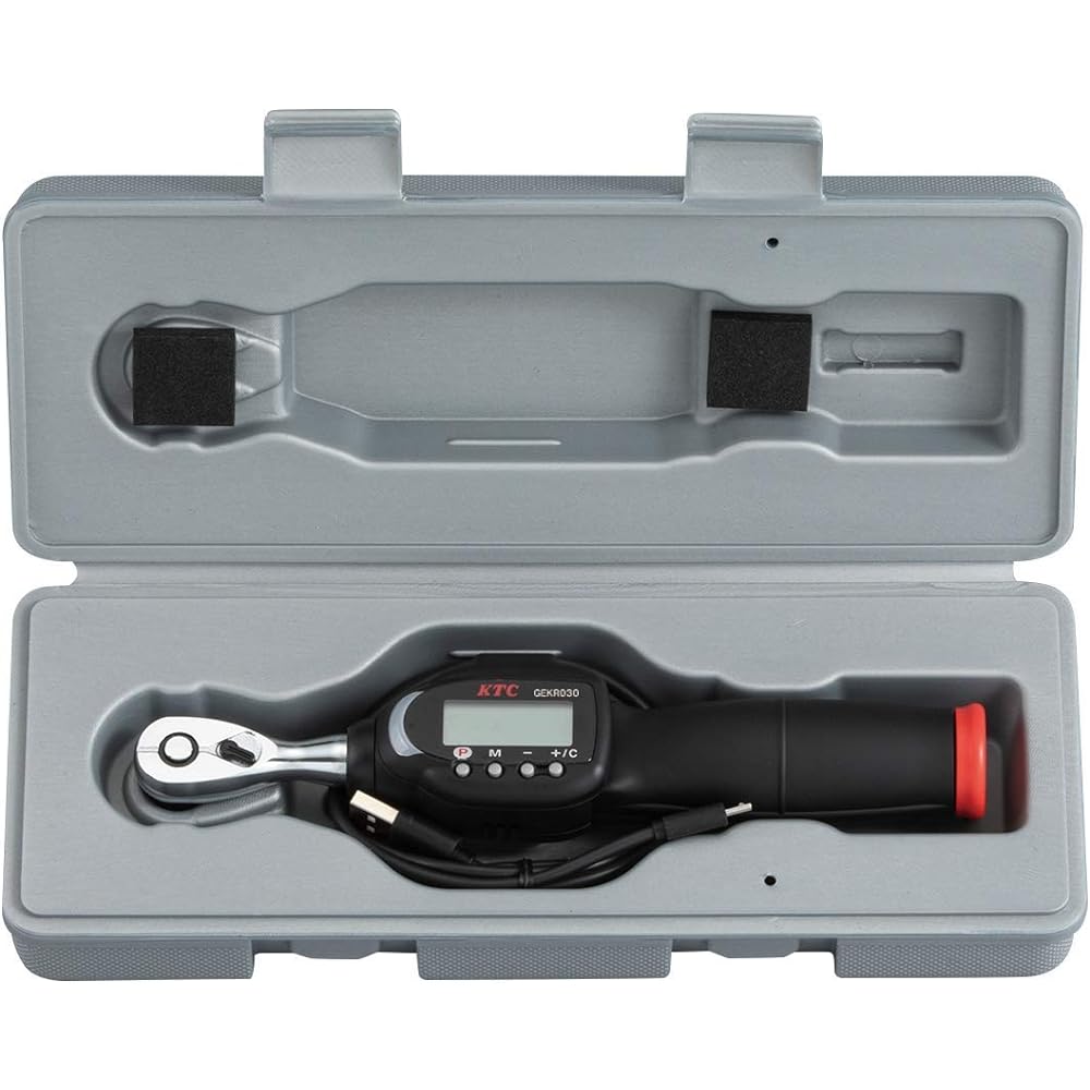 Kyoto Machinery Tools (KTC) 6.3SQ Rechargeable Digital Torque Wrench Digi Ratchet Torque Range 2-30Nm GEKR030-R2A