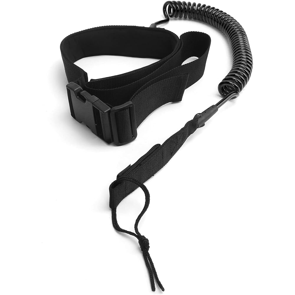 Liccx Surfboard Waist Rope, Surfing Surfboard Leash Heliciform (Black)