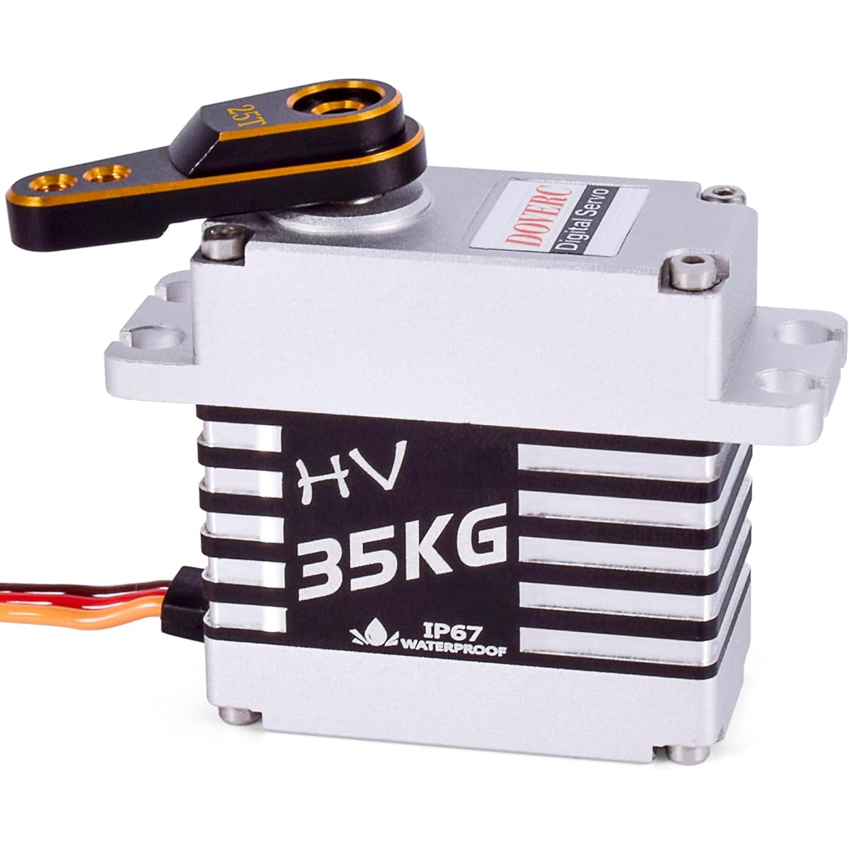 DOVERC RC Servo: 35kg Servo High Torque Servo RC Steering Servo RC Crawler Servo Full Aluminum Case for 1/8 1/10 1/12 RC Car/Boat with 25t Servo Horn (Control Angle 270°)