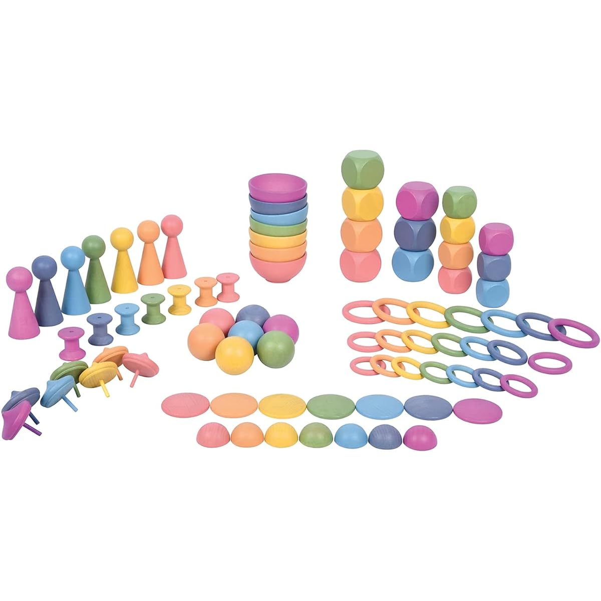TickiT 73979 Rainbow Wooden Super Set 84 Pieces