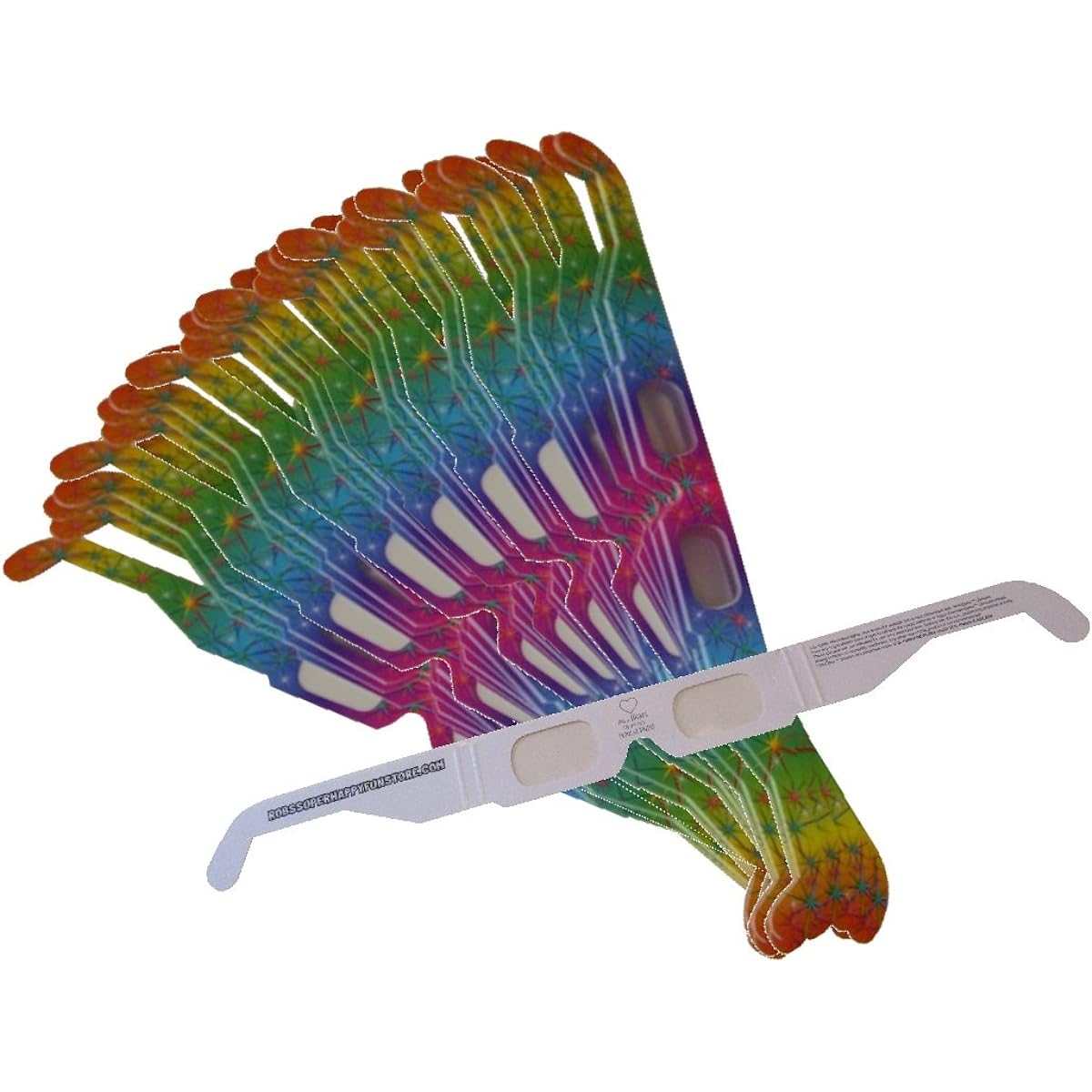 Fireworks Diffraction Glasses - 50 Starburst Effect Diffraction Glasses + 1 Rainbow Heart Effect Diffraction Glasses