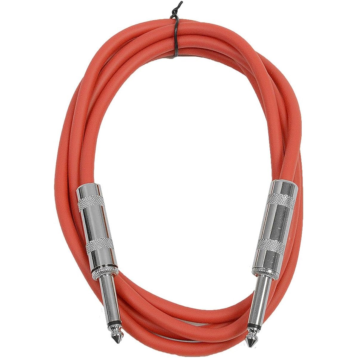 Seismic Audio - SASTSX-6 (6 Pack) - 6' TS 1/4" Guitar Instrument Patch Cables, Red