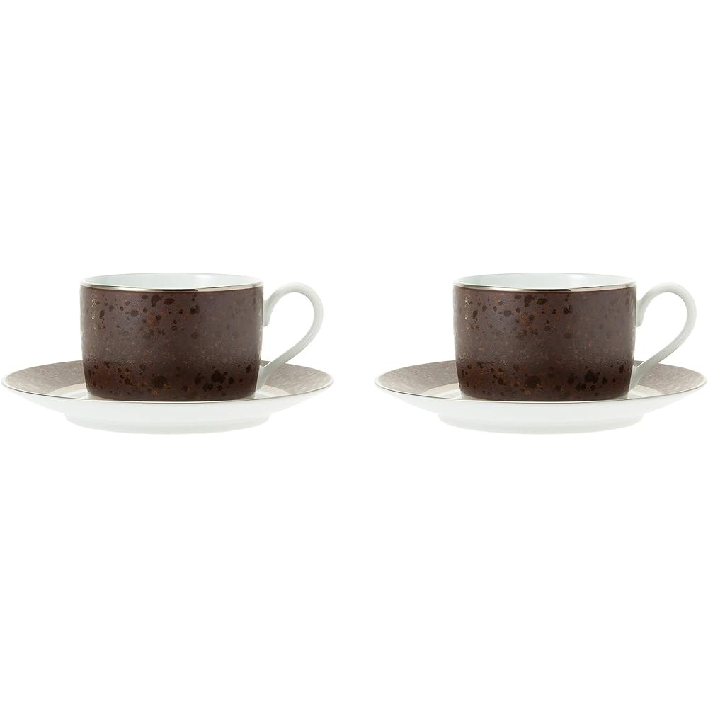 Noritake Cup & Saucer (Pair Set) (Coffee Tea) 180cc Cliff 2 Customers Fine Porcelain P91188/1643
