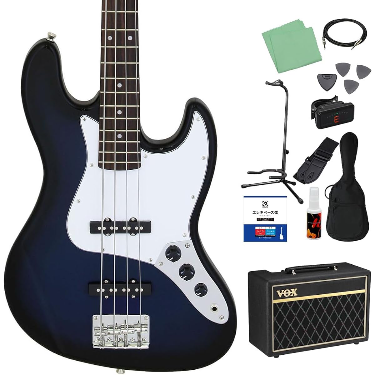LEGEND LJB-Z Blue Black Sunburst Bass Beginner 12-piece Set [With VOX Amplifier] Jazz Bass Type Legend