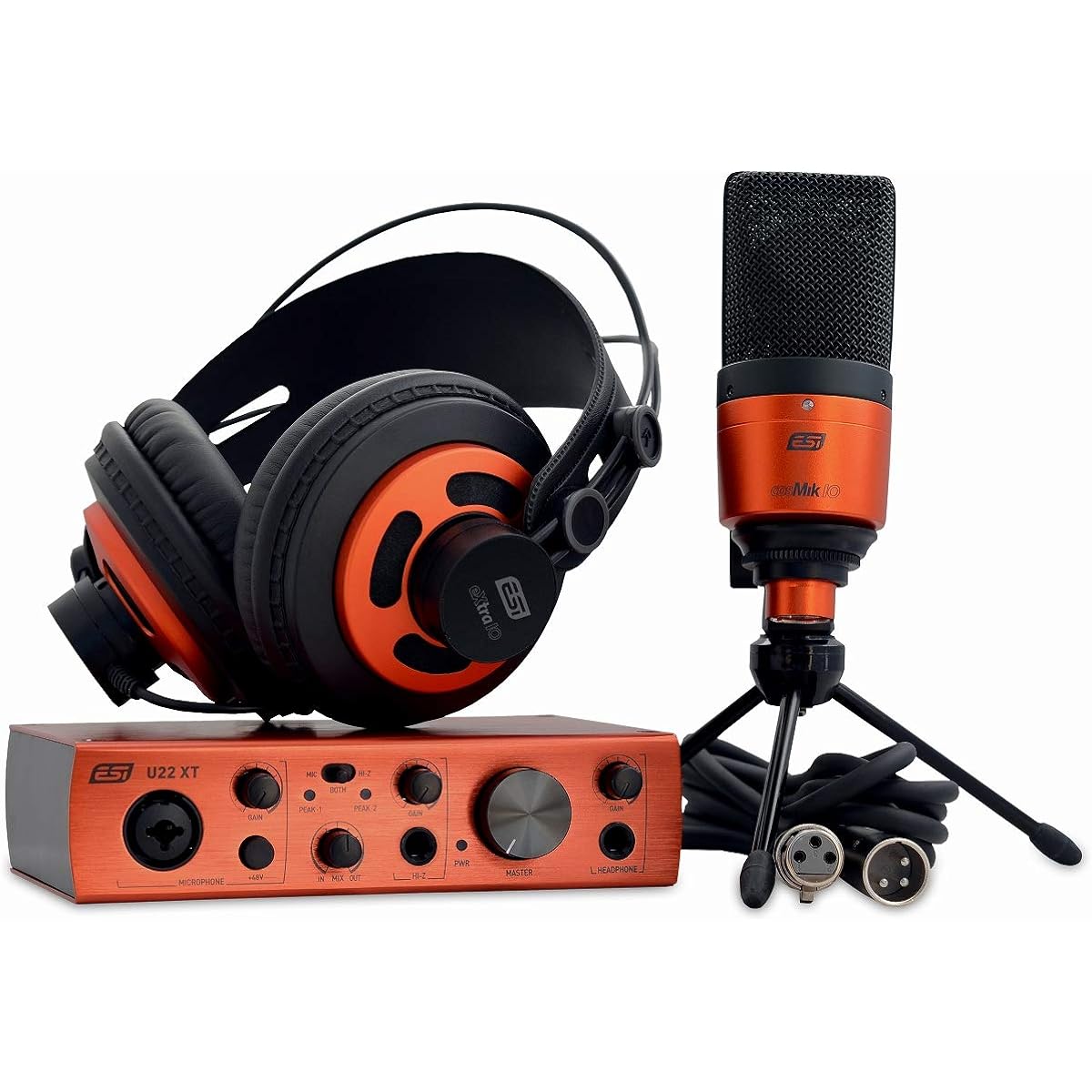 ESI U22XT cosMik Set Recording and Distribution Set (U22 XT Audio Interface/cosMik 10 Condenser Microphone/eXtra 10 Monitoring Headphones) U22XTCOSMIKSET