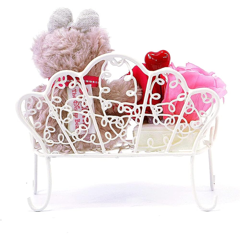 [Rose Garden Yume Kobo] "Bench Preza" Valentine's Day White Day Birthday Mother's Day Present Gift Stuffed Toy Preserved Flower (Sherry May)