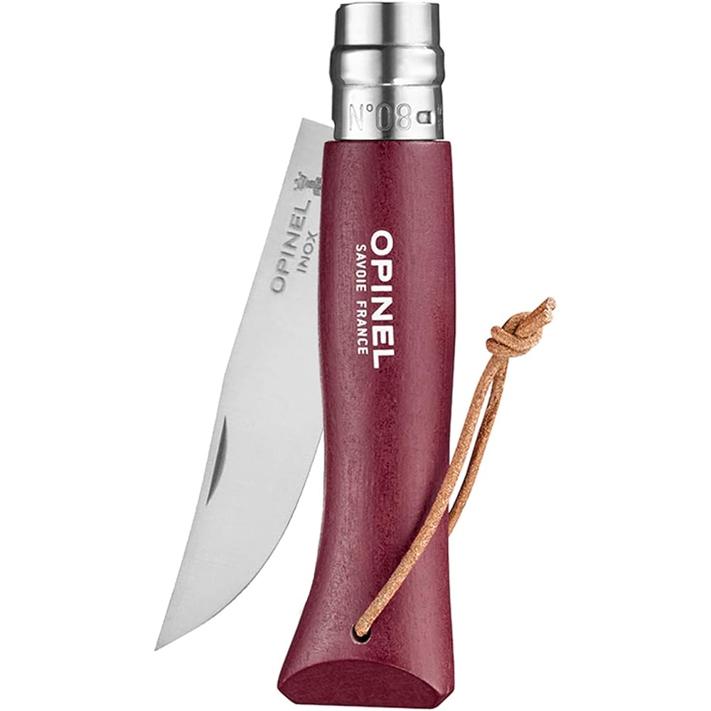 OPINEL Stainless Steel #8 Colorama Burgundy 41428