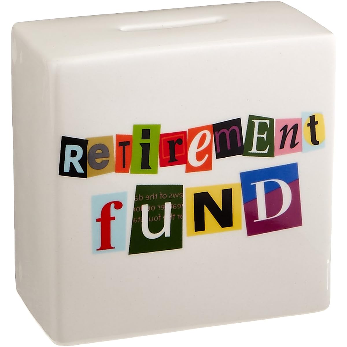 Enesco Our Name is Mud "Retirement Fund" Bank, White