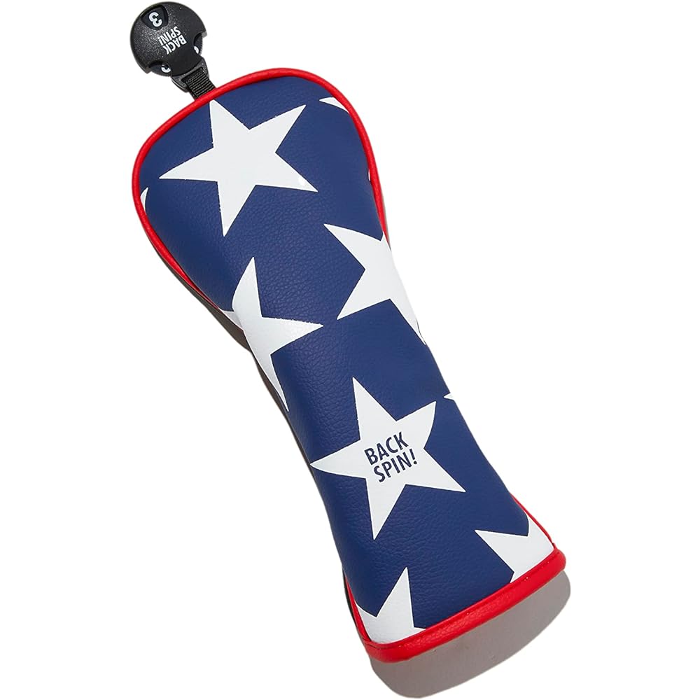 BACK SPIN! STAR PU Head Cover for HYBRID Backspin Star Synthetic Leather Head Cover for Utility Stylish Flashy Cool