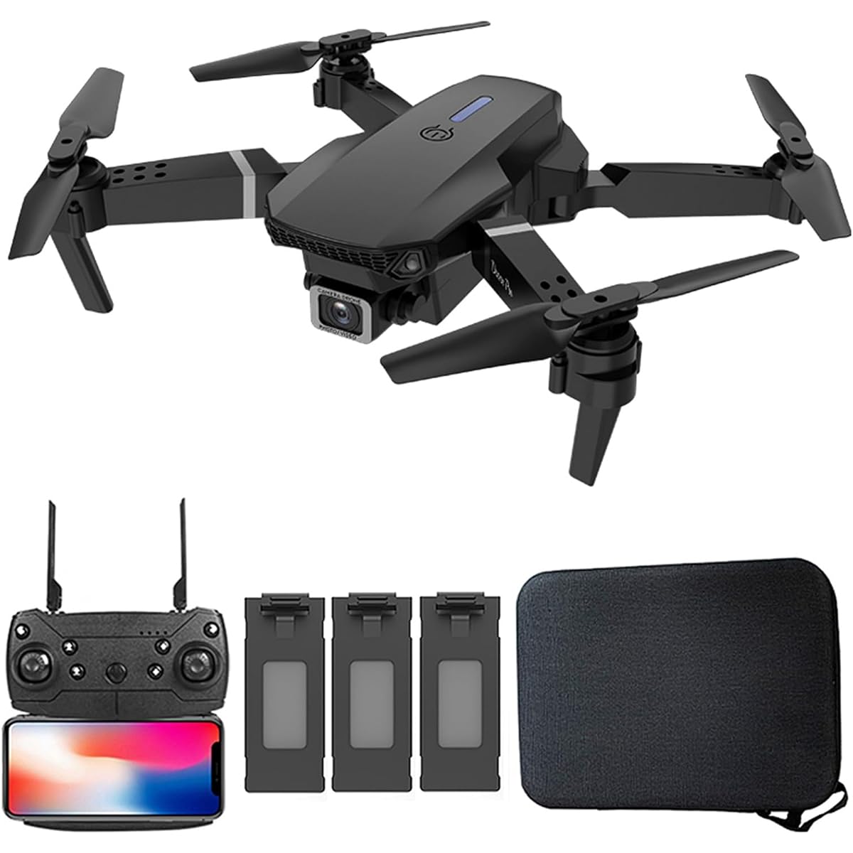 e for Kids Beginners Mini Drone with Storage Case Maximum Flight Time 10 Minutes One Key Takeoff/Landing Optical Flow Altitude Maintenance Trajectory Flight Mode Headless Mode 360° Flip 2.4GHz Domestically Certified Gift for Kids and Adults (3 Batteries)