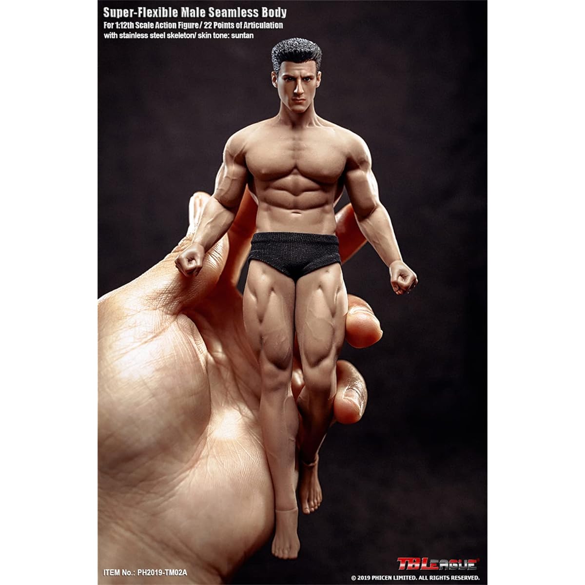 HiPlay TBLeague 1/12 Scale Super Flexible Male Figure - 6" Seamless Collector Figure Body & Headset (TM02A)