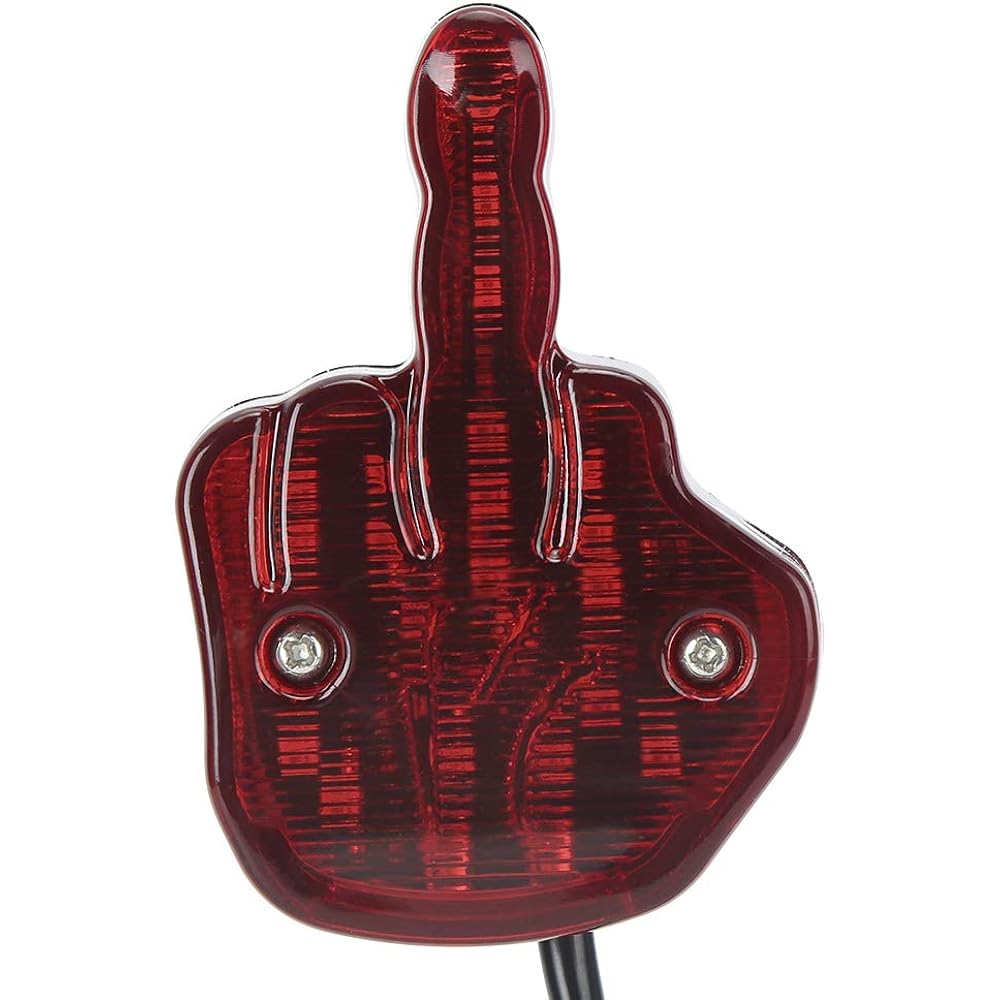 Motorcycle Tail Light 12V LED Motorcycle Tail Light Rear Brake Lamp Unique Middle Finger Styling for Yamaha Red
