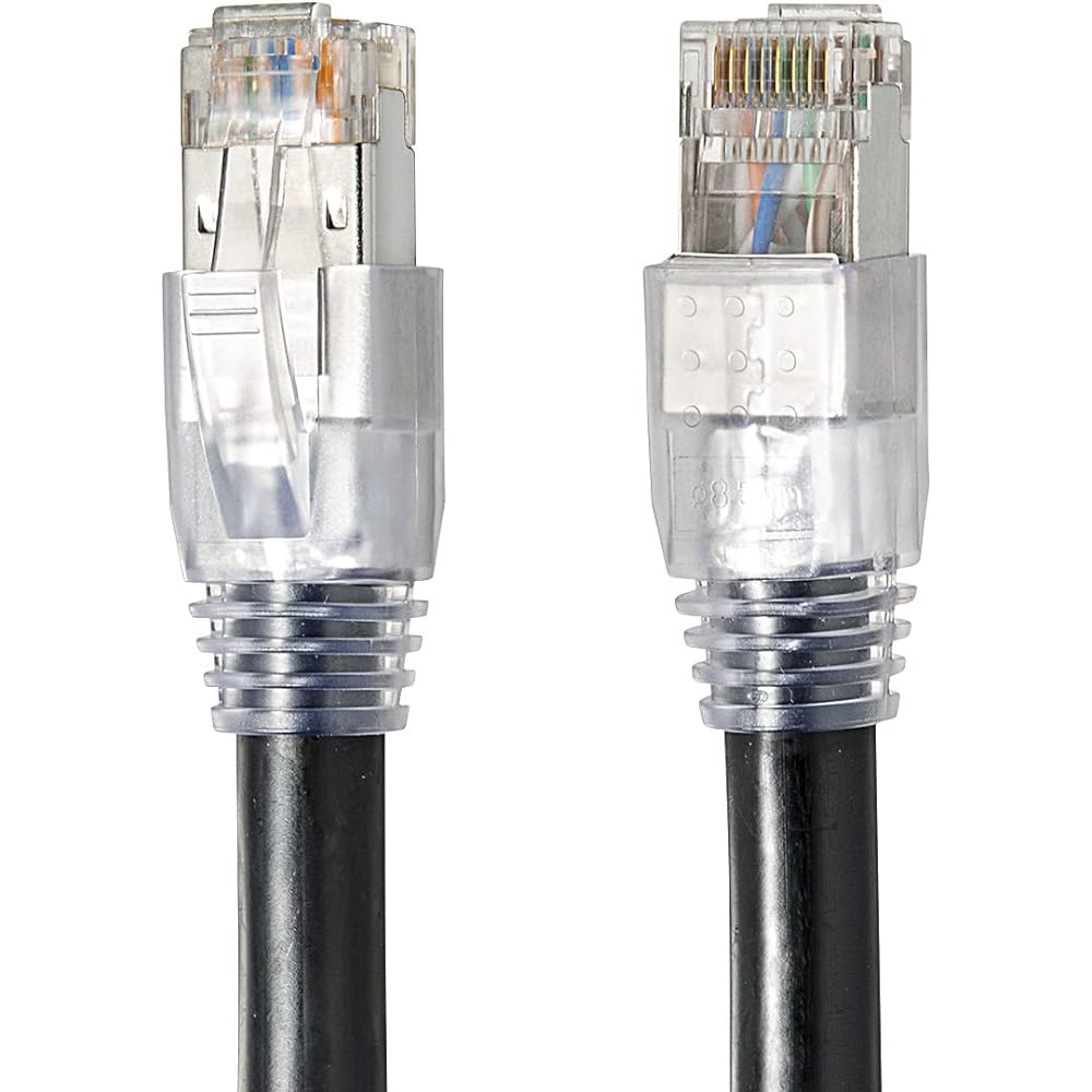Sanwa Supply Category 6A Outdoor LAN Cable (Black, 30m) KB-T6AAD-30BK