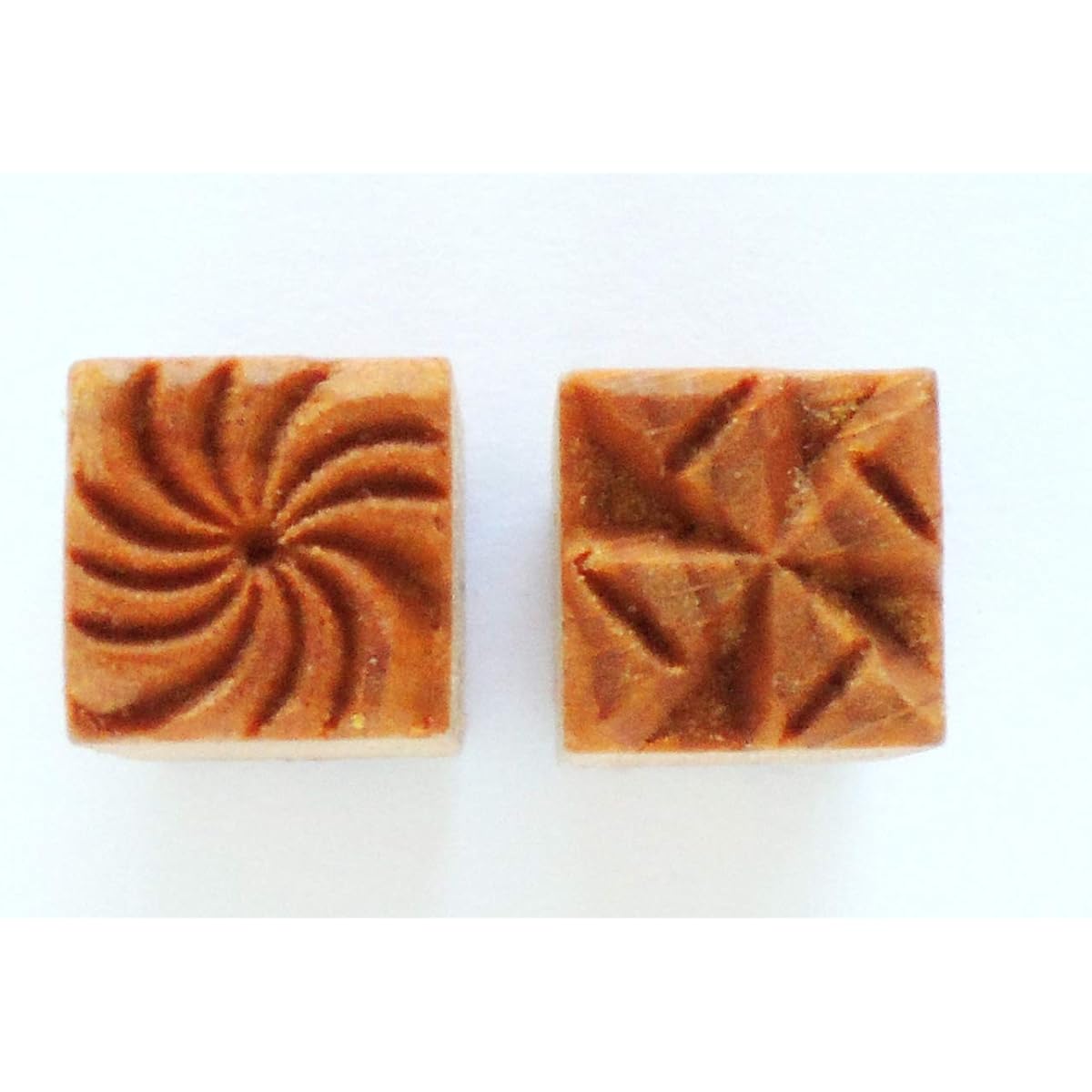 MKM Pottery Tools Stamp 4 Clay Small Square Decorative Stamp for Clay Sss-18 Starburst Triangles Sss-18
