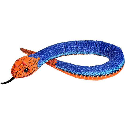 Wild Republic Snake Blue Coral Scale Plush Toy 54" Fills with Spun Recycled Water Bottle
