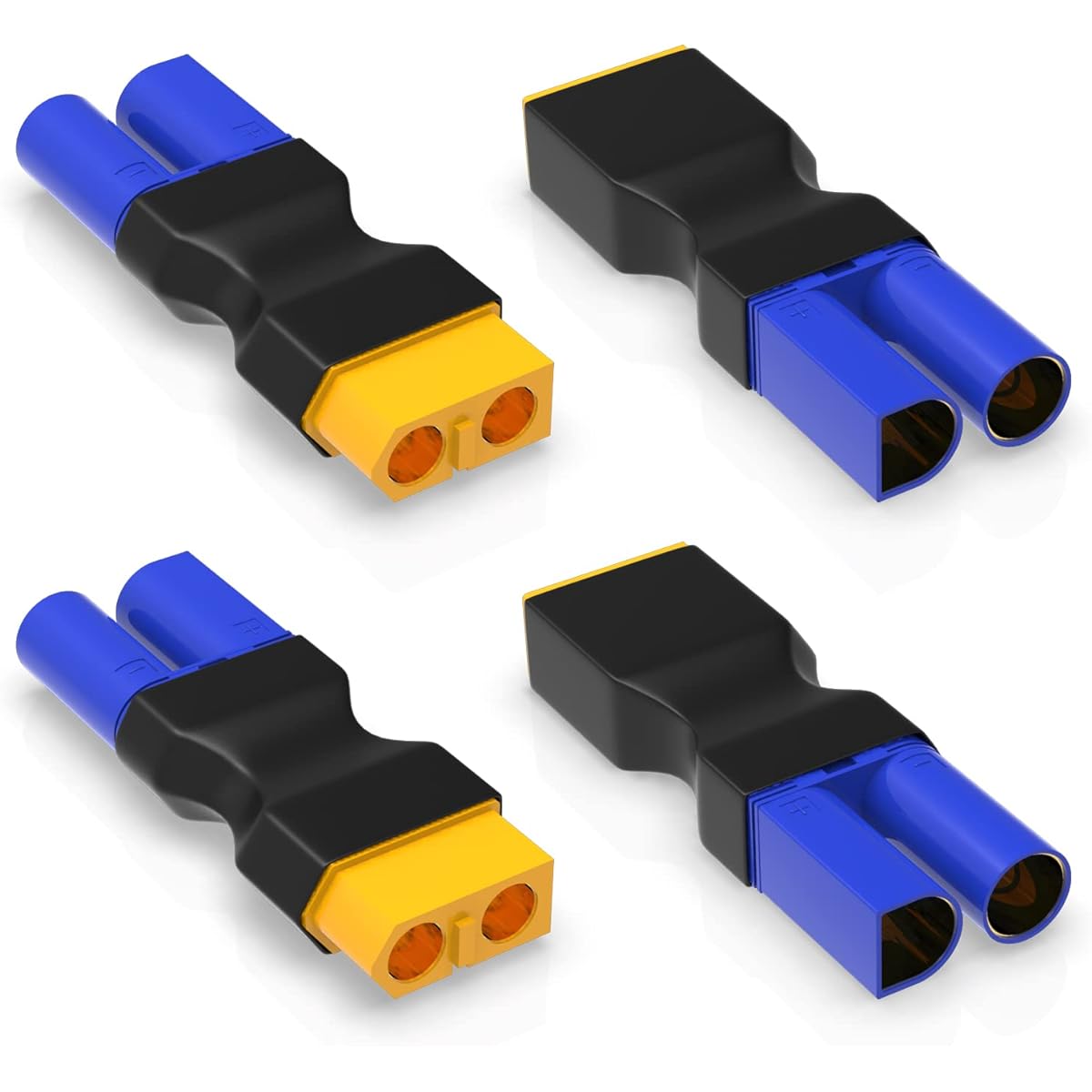 SUPULSE Plug XT60 Female to EC5 Male, XT60 Male to EC5 Female Adapter 2pcs for Servo Connection or Receiver Connection