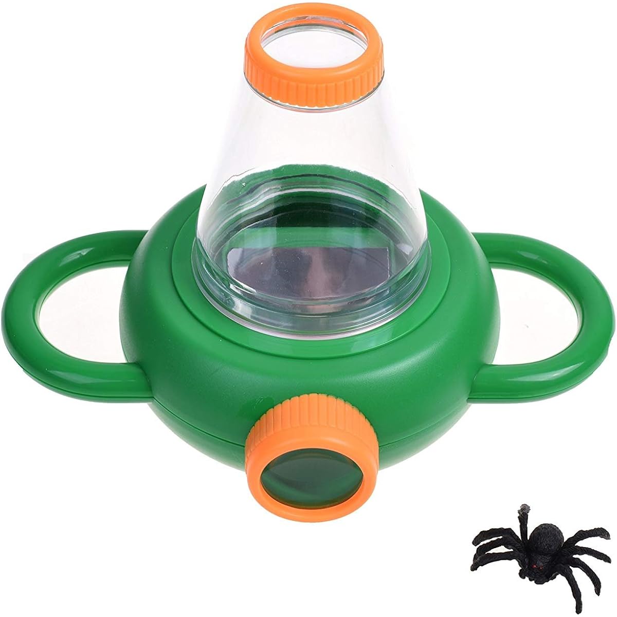 Kids Insect Viewer 2-Way Magnifier 5x Backyard Bug Catcher Box with Plastic Spider Nature Exploration Science Magnifier for Bugs Insects Plants Birthday Christmas Gift for Boys and Girls