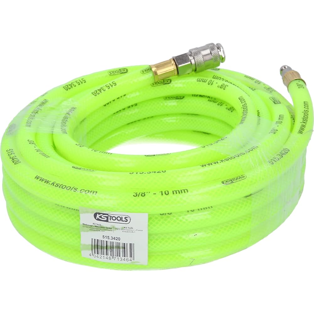 KS TOOLS Compressed air hose with signal fluorescent color 10m Ø 10mm 515.3420
