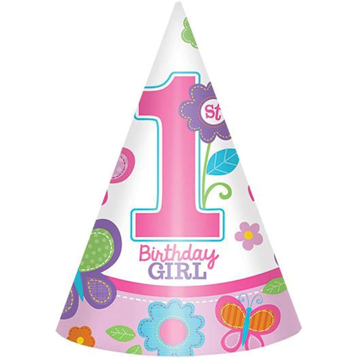 Sweet Girl First Birthday Cone Hats