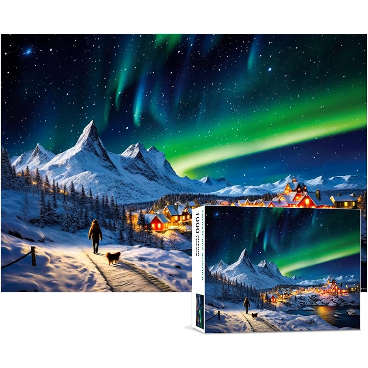 Eohity 1000 Piece Jigsaw Puzzle - Village Snowy Landscape - Puzzle for Adults Challenging Puzzle Game - Finished Size 27.56 x 19.69 inches