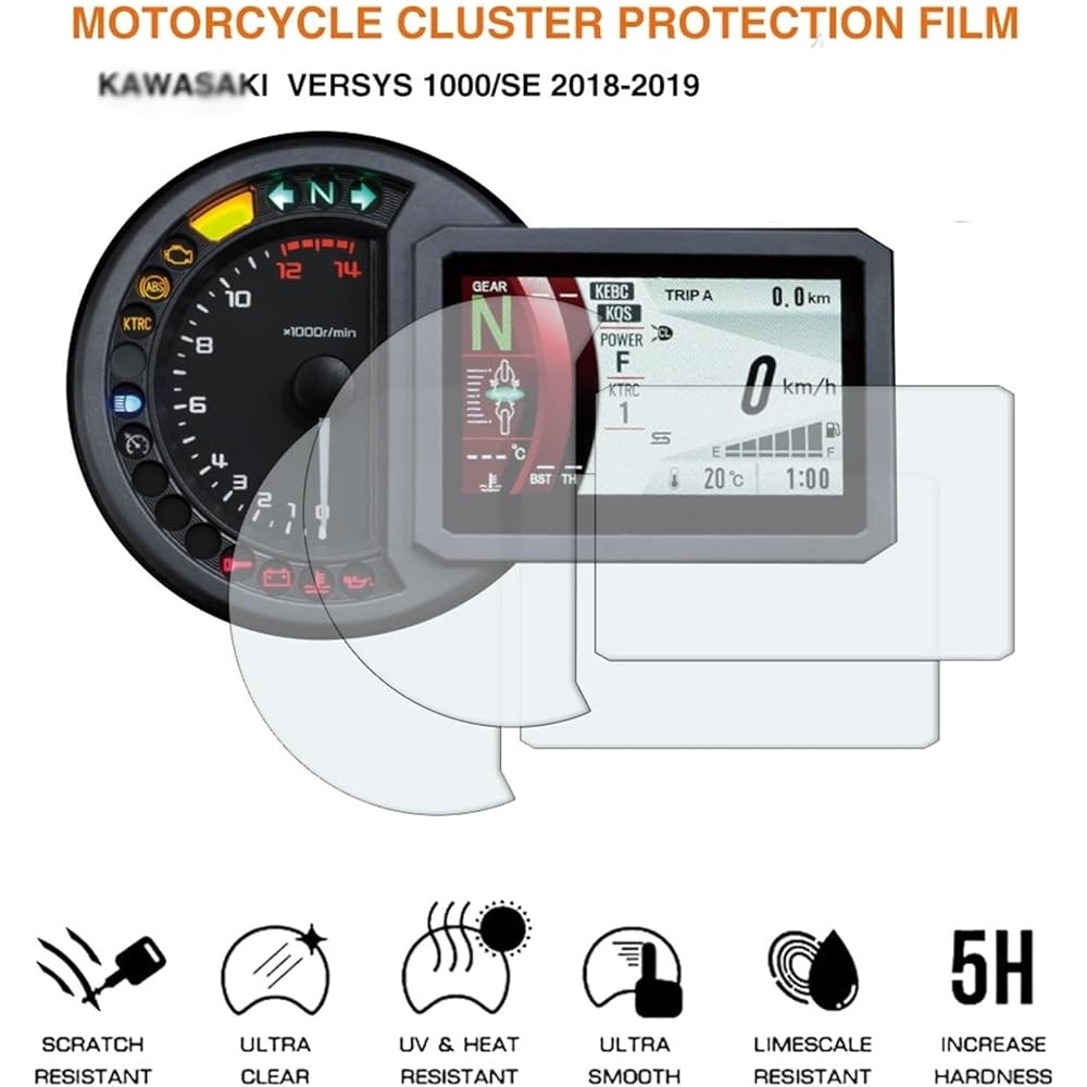 Fits for Kawasaki Versys1000-1000 SE - 1000SE 2018 2019 Motorcycle Cluster Scratch Protection Film Screen Protector Instrument