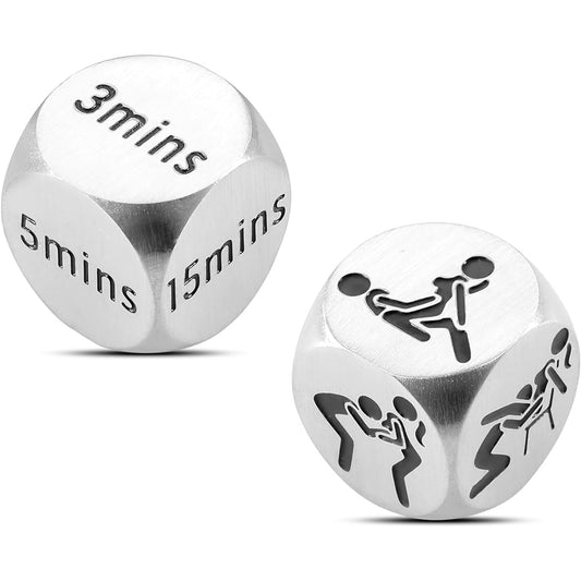 2pcs Date Night Dice Couple Gifts for Her, Date Night Decision Dice Birthday Gifts for Boyfriend Girlfriend 11th Anniversary Steel Gifts for Husband Wife Wedding Christmas Valentine Gifts