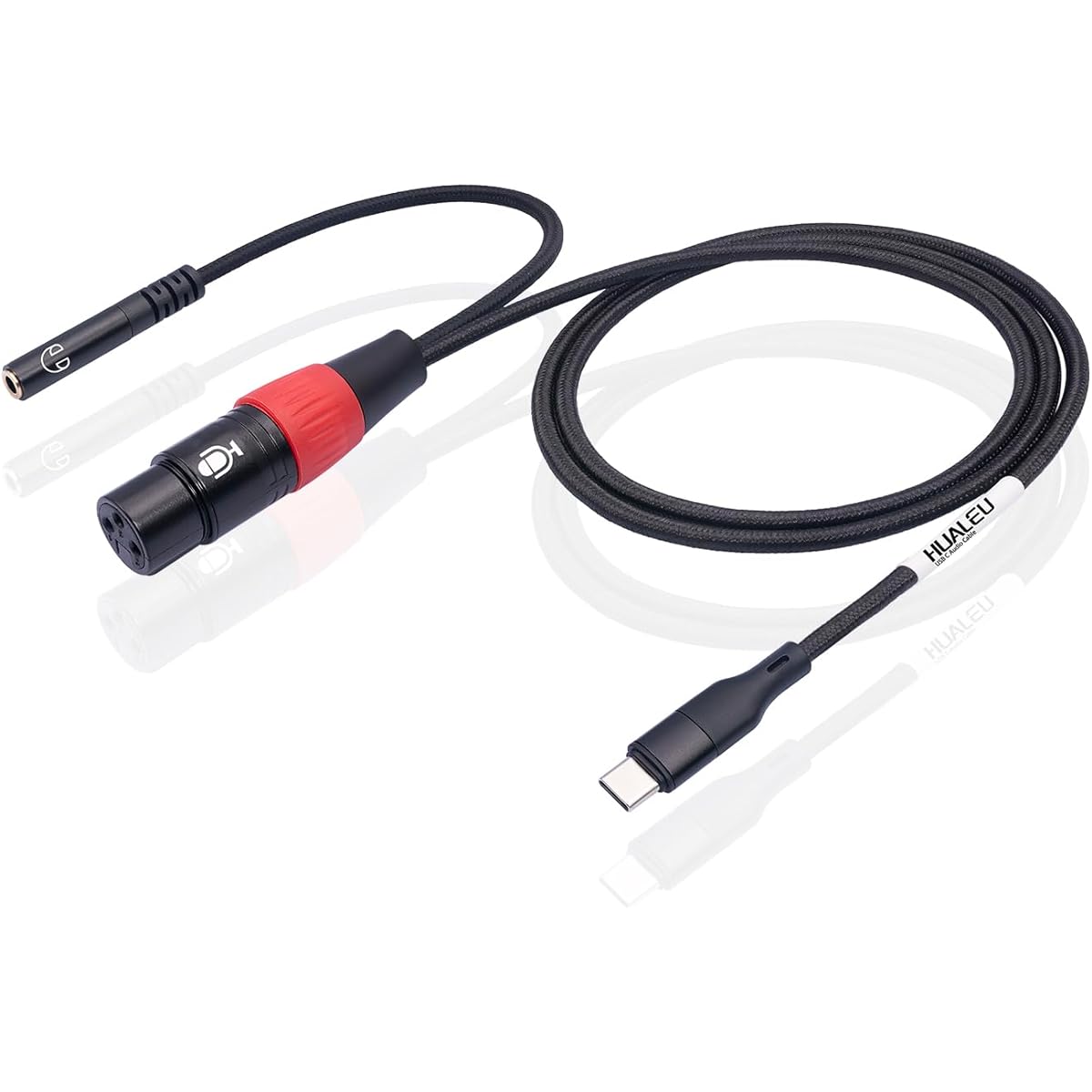 HUALEU 6.6ft USB C to XLR Female Microphone Cable & 3.5mm (1/8 inch) Female Stereo Output Adapter USB C to 3.5mm Headphone & XLR Female Microphone Rec Cable for iPhone 15 Mac Book Garageband, Tablet