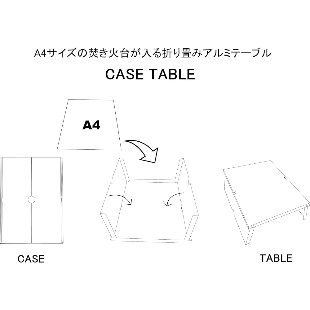 CASE TABLE (with case) made of aluminum
