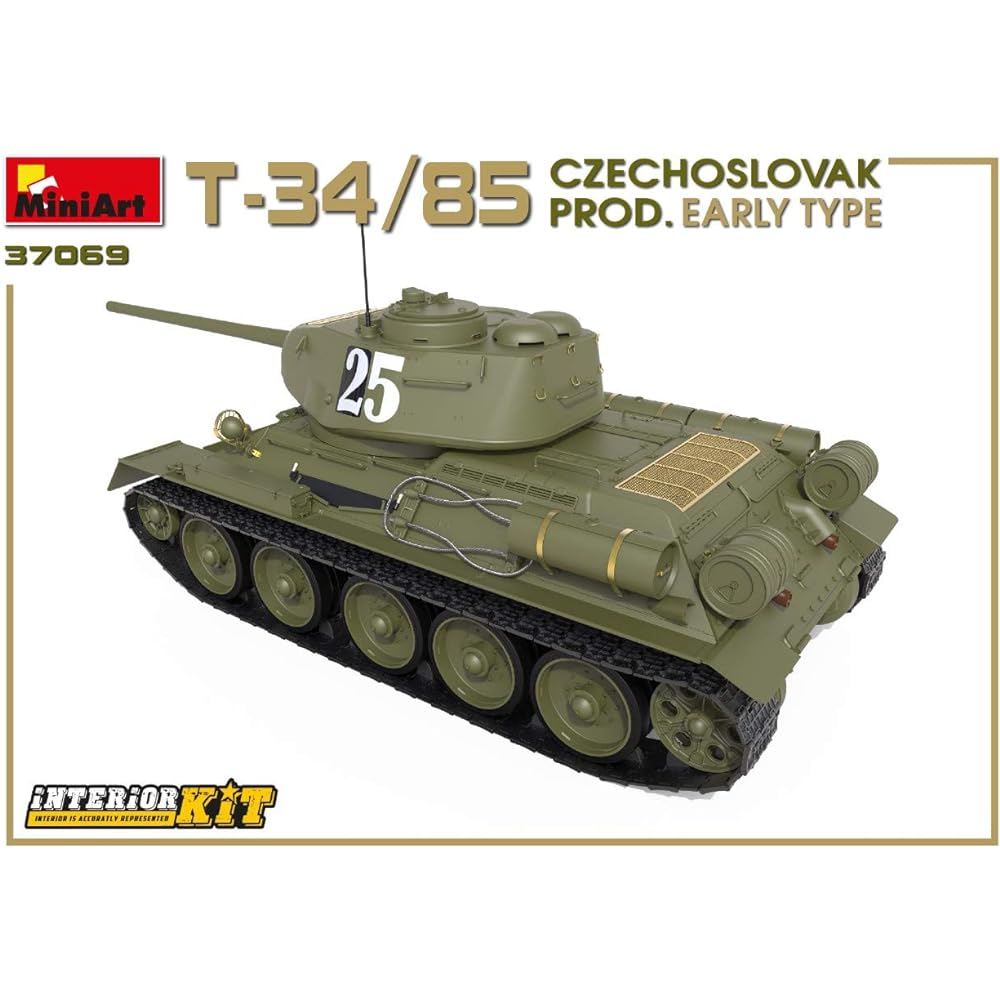 Miniart 1/35 T-34/85 Czechoslovakian early type full interior internal reproduction plastic model MA37069