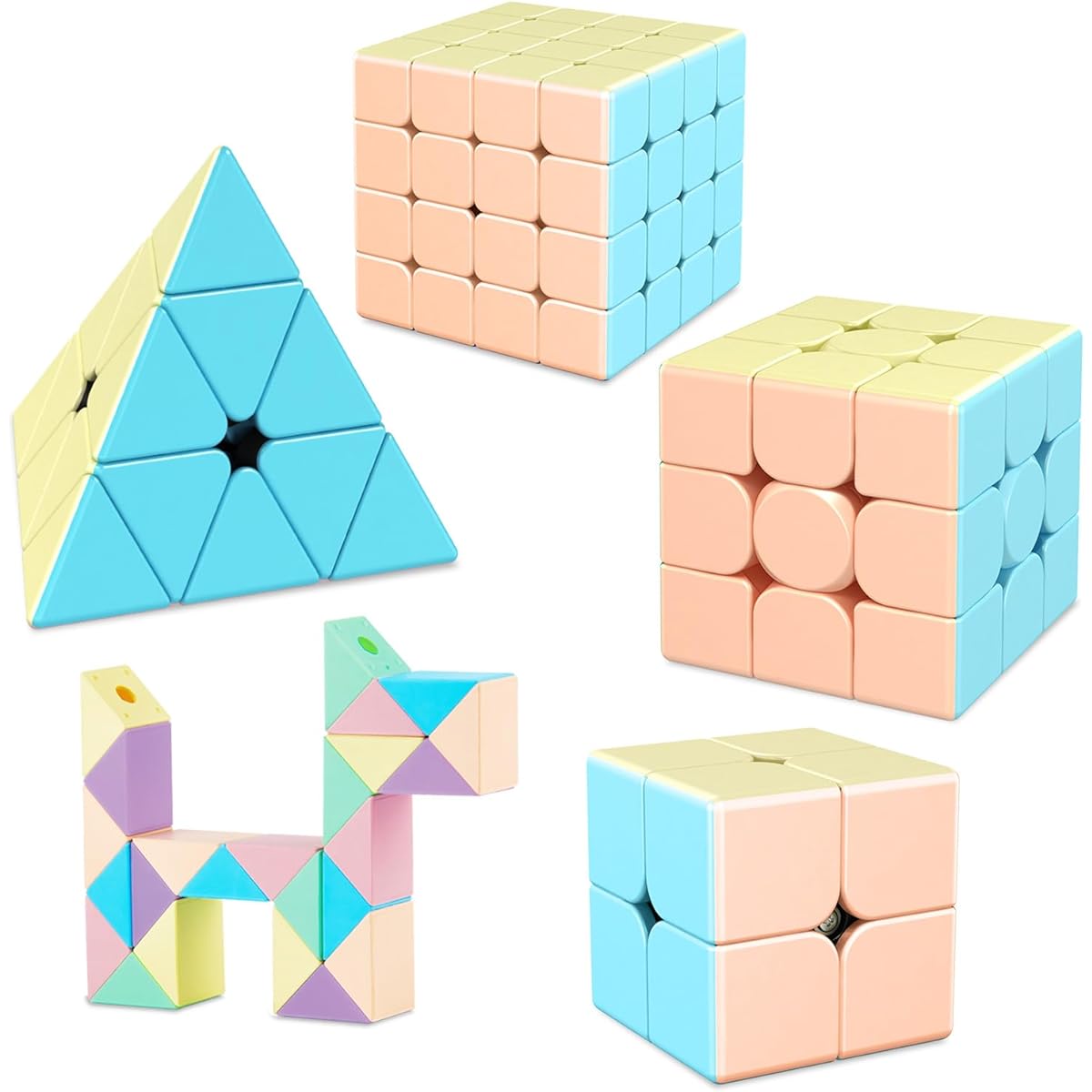 MOYU Cube Macaron Set 2x2 3x3 4x4 Pyramid Magic Ruler