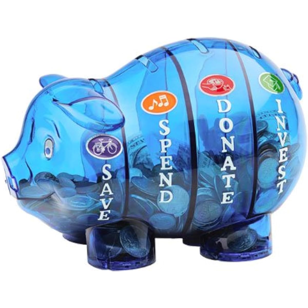 Money Savvy Pig Piggy Bank for Kids, Blue