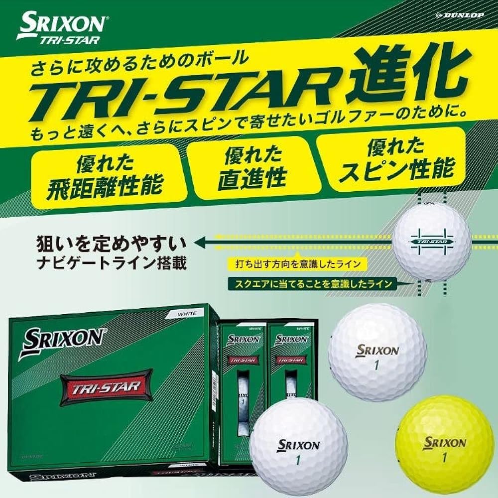 [2 dozen] DUNLOP golf balls SRIXON TRI STAR 2022 model with bonus