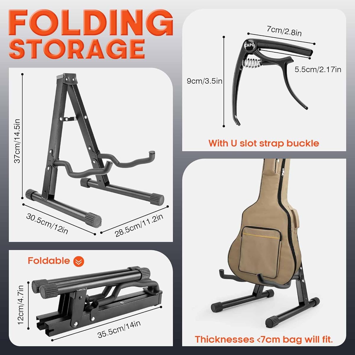 Vousile guitar rack with guitar capo