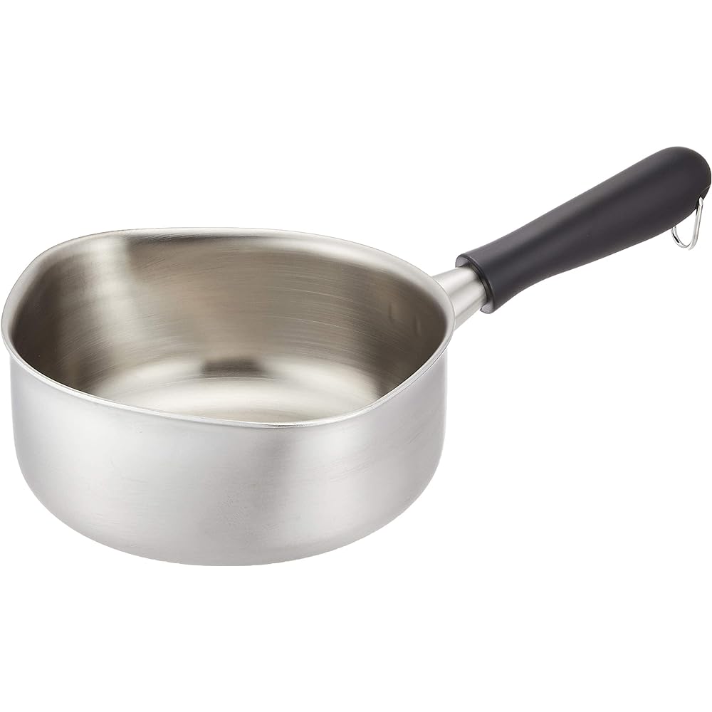 Yanagi Sori Sori Yanagi Stainless steel one-handed pot 18cm shaped for ease of pouring and drainage, Tsubame Sanjo Stainless steel IH compatible 18-8 stainless steel Dishwasher safe Matte finish