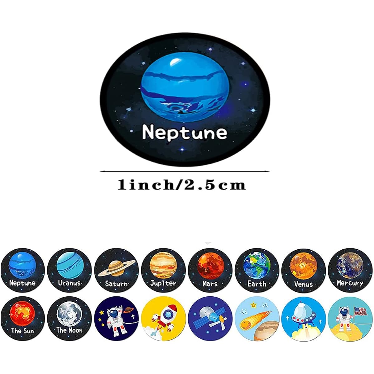 1000pcs Solar System Planets Stickers for Kids, Realistic Planets Space Stickers, Planet Party Decorations, Teacher Reward Encouragement Motivational Stickers for Solar System Party Educational