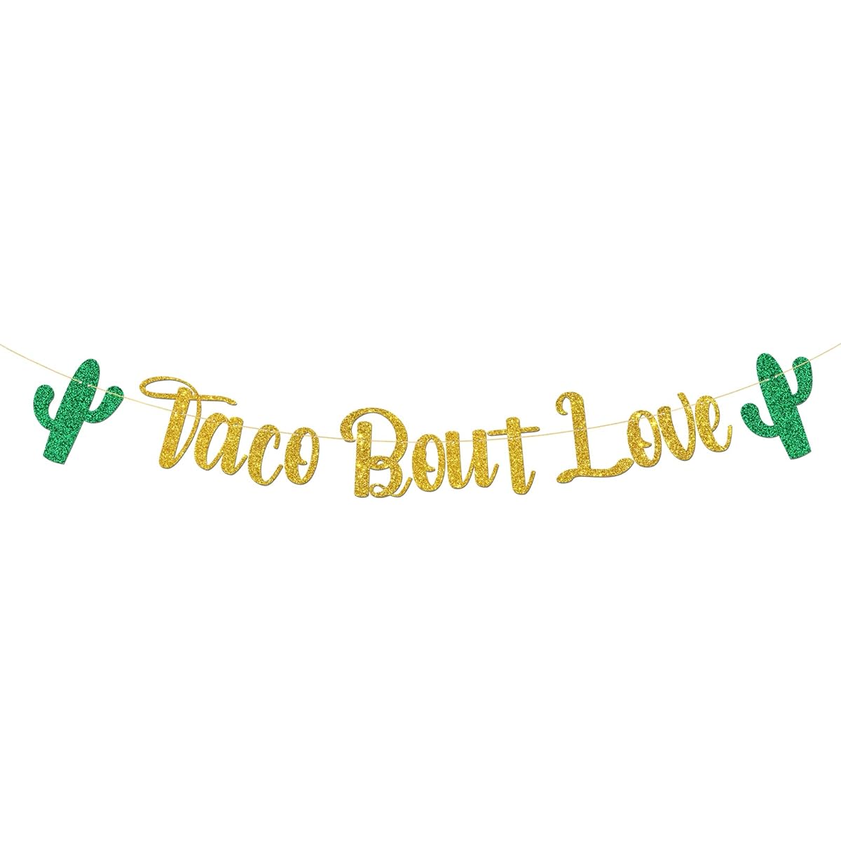 MonMon & Craft Taco Bat Love Banner/Mexican Fiesta Theme Bridal Shower/Engagement Party Decorations/Bachelorette/Wedding Party Decorations Rose Gold Glitter