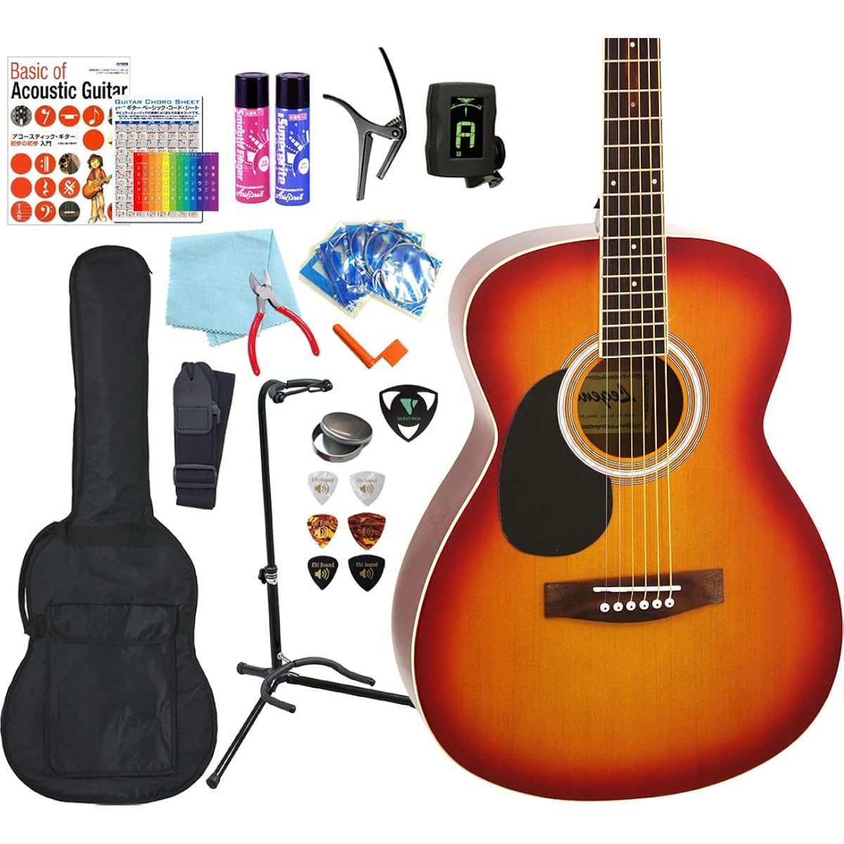 Acoustic guitar, left-handed, beginner, 18-piece set, Legend FG-15LH, acoustic guitar, beginner, CS [98765]