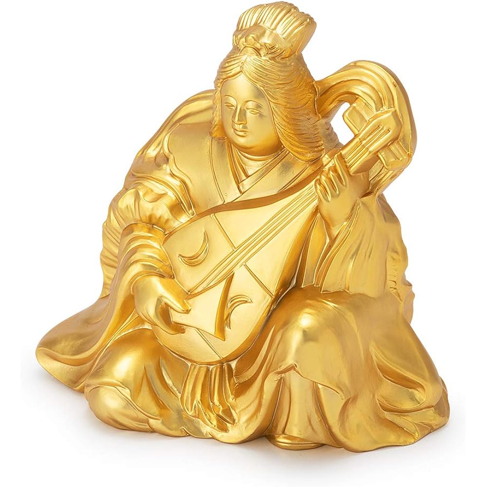 Buddhist Altar Shop Takita Shoten Buddha Statue Good Luck, Good Luck, Seven Lucky Gods, Benzaiten (Height 6.2cm x Width 6.5cm) [Made by Hideun Makita] ◆Prosperity in business, good health, good fortune, fortune, warding off evil [Certificate issued by Ta