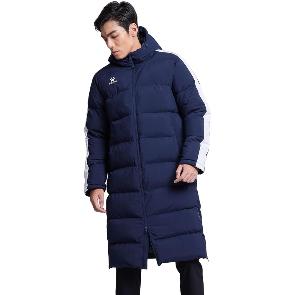 [Kelme] Bench Coat Men's Soccer Long Coat Outdoor Coat Training Warm, Slim and Stylish