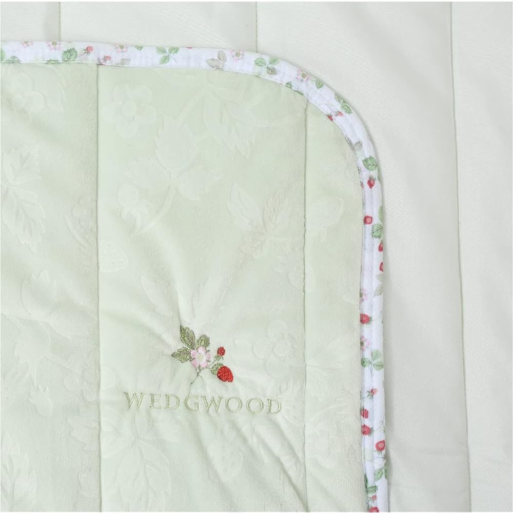 Nishikawa Bed Pad, Single, Washable, Wedgwood Wild Strawberry, Warm, Flannel, Resistant to Slip, Comes with Rubber on Four Corners, Green CM02502007