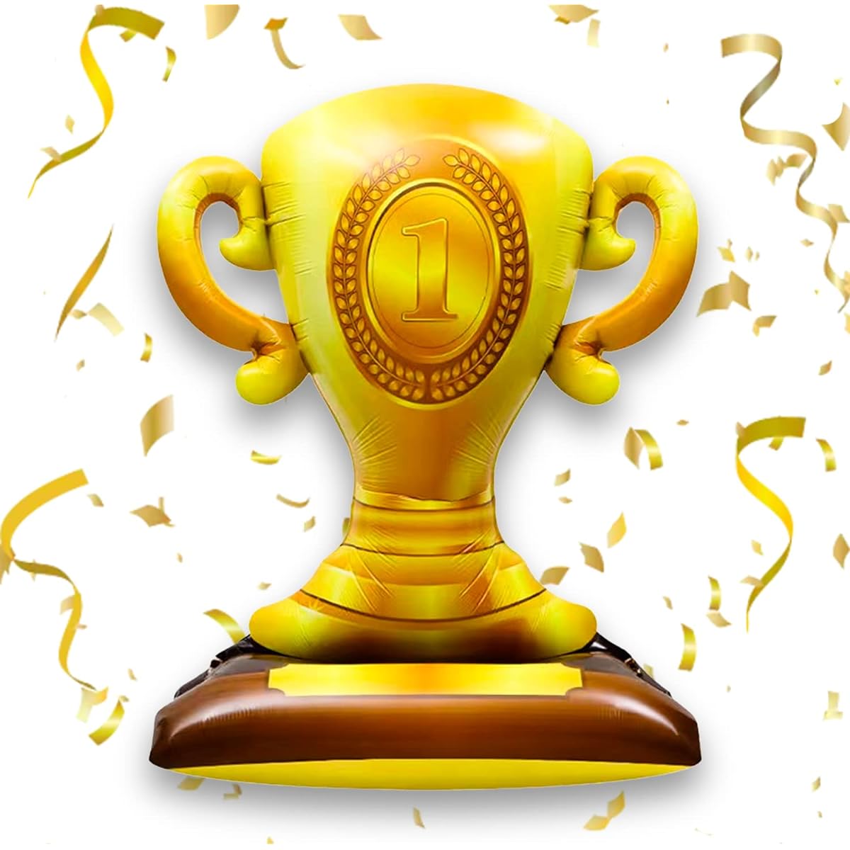 Galasy Giant Standing Champion Trophy Aluminum Foil Balloons, First Prize Number 1 Balloons for Sports Basketball Football Baseball Birthday Graduation Party Decorations Supplies 41 x 34 inches