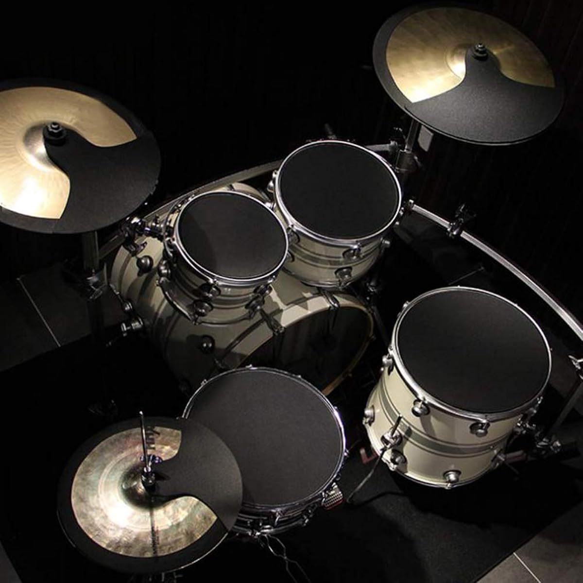 Drum Silencer Pad Set, 10 Pieces Foldable Rubber Foam Drum Mute Bass Snare Drum Sound Off Mute Silencer Drumming Rubber Practice Pad Set Quiet Cymbals Mute Tool