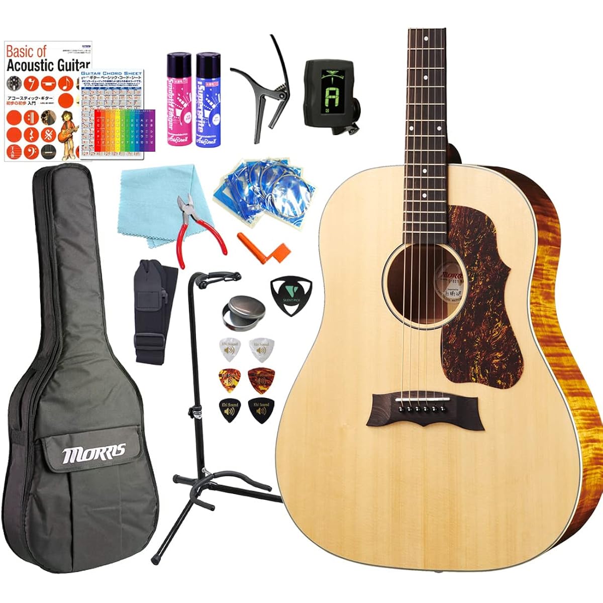 Morris Acoustic Guitar MORRIS G-021 Beginner High Grade 18-piece Set Acoustic Guitar SBK [98765] [Safe to ship after inspection]