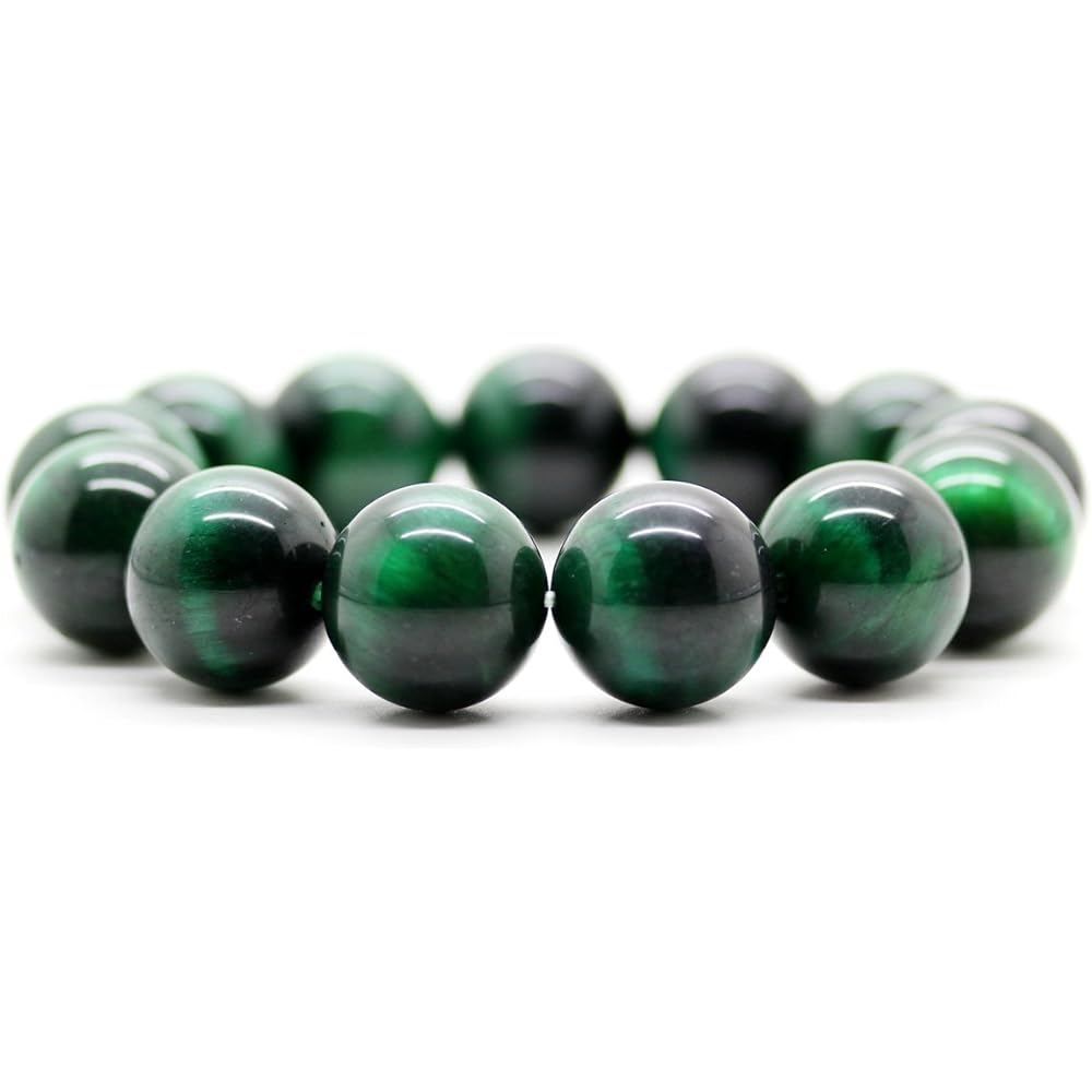 Sekihui Green Tiger Eye 18mm Prayer Bead Bracelet Explosive Money Luck!! Money Luck, Work Luck, Financial Luck [b184_1]