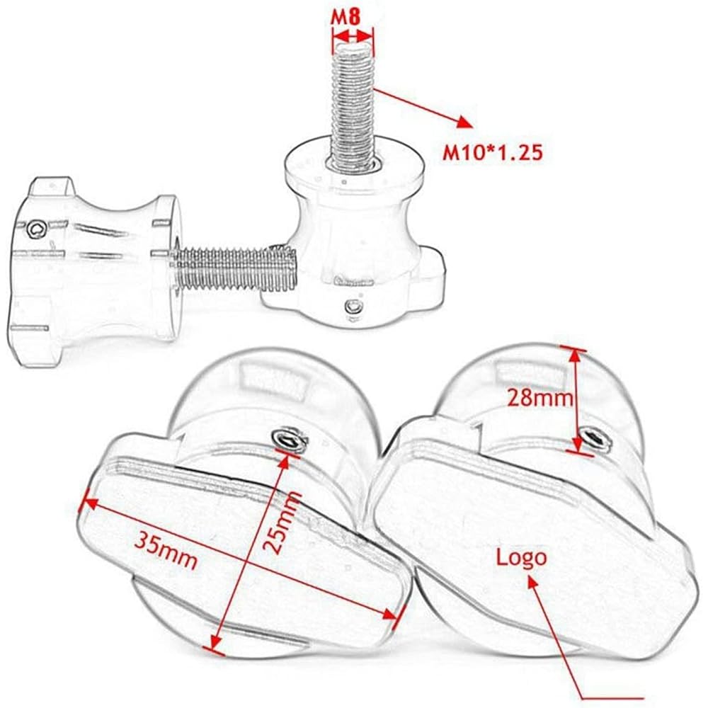 Stand Screw Slider Suitable for Honda CB600F CB600F Hornet 599CB600 CB599 CB600F HORNET Motorcycle 8M Frame Screw Slider Swing Arm Spool Slider (Color: Blue)