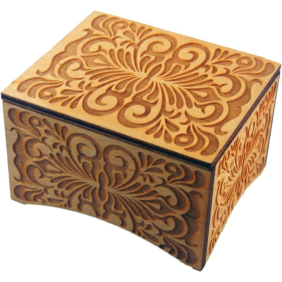 Personalizable Windup Music Box, La Vie En Rose by Edith Piaf, Laser Engraved Birch Wood (Personalized) by The Laser's Edge