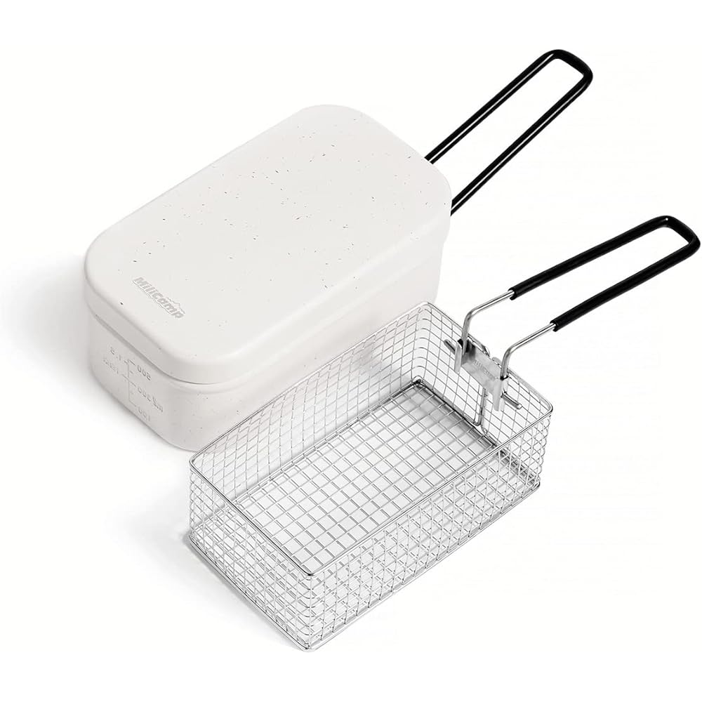 MiliCamp Mestin Perfect Colander Fryer Fried Chicken Basket Drainer Colander Stainless Steel Oil Drainer Solo Camp Tempura Deep Fryer